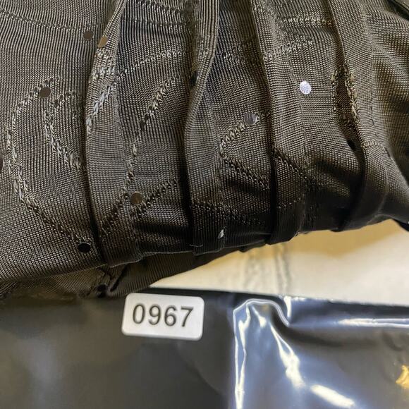 notations womens blouse L rollcuff Ruffle Witchy Sparkle NYC camp bold Statement - Picture 9 of 9